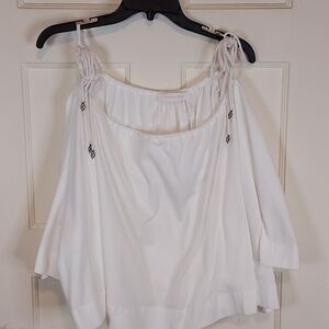 See By Chloe Off The Shoulder Drawstring Top
